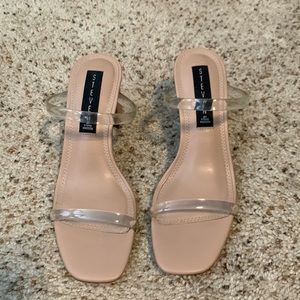 Clear strap Steven Heel sandal. Size 6
